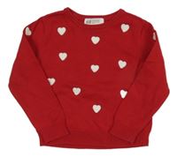 Červený svetr se srdíčky H&M