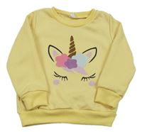 Žlutá mikina s jednorožcem 
