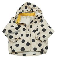 Smetanovo-černá puntíkatá nepromokavá bunda s kapucí H&M