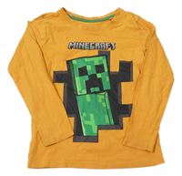Pomerančové triko s potiskem - Minecraft