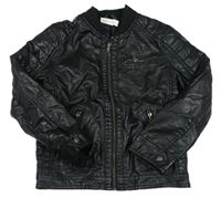 Černá koženková podzimní bunda H&M