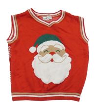 Červená svetrová vesta se Santou So Cute