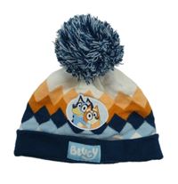 Tmavomodro-oranžová vzorovaná čepice s Bluey Matalan 