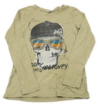 Béžové triko s lebkou Chapter Young