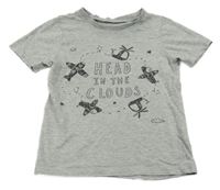 Šedé melírované tričko s letadly George