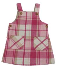 Růžoo-bílo-béžové kostkované šaty Nutmeg 