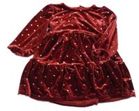 Červené sametové šaty s puntíky George 