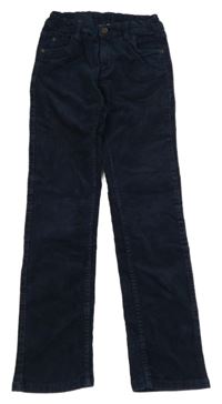 Tmavomodré manšestrové kalhoty Pocopiano