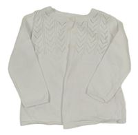 Bílý ažurový propínací svetr Topomini 