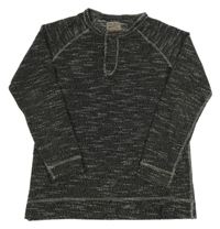 Černo-bílé melírované pletené mikinotriko vel. 176