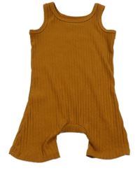 Medové žebrované laclové kraťasy 