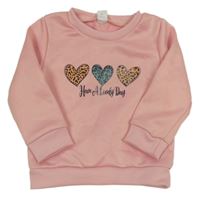 Světlerůžová mikina se srdíčky Shein 