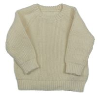 Smetanový žebrovaný svetr 