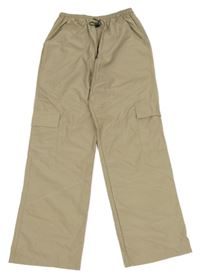 Béžové šusťákové kalhoty s kapsami Savvy vel. 176