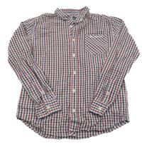 Šedo-červeno-bílá kostkovaná košile Ben Sherman