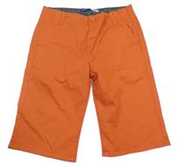 Oarnžové slim plátěné kraťasy Okaidi 