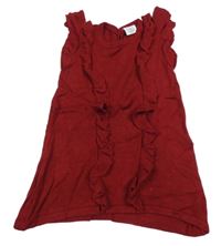 Červené pletené šaty s volánky Hust and Claire