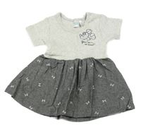 Šedo-tmavošedá šatová tunika s Minnií Disney