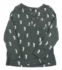 Šedé žebrované triko se vzorem George