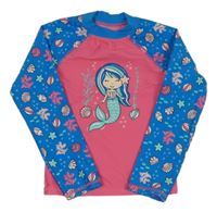 Růžovo-modré UV triko s mořskou pannou 