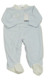 Nové - Světlemodro-bílý sametový overal s hvězdičkami Coco