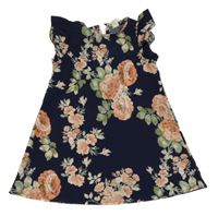 Tmavomodré květované šaty Shein 