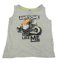 Šedé tílko s monster truckem 