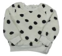 Bílá chlupatá mikina s puntíky Nutmeg