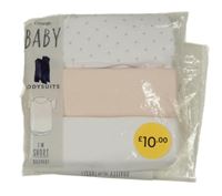 Nové - 3x - Bílé + světlerůžové + bílé body se srdíčky George 