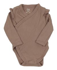 Starorůžové žebrované zavinovací body s volánky C&A