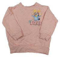 Světlerůžová oversize mikina s Bluey George
