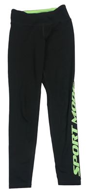 Černé sportovní legíny s nápisem H&M