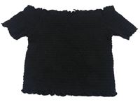 Černé žabičkové crop tričko PRIMARK