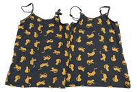 2x - Tmavošedý top s leopardy 