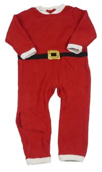 Červeno-bílý fleecový vánoční overal - Santa H&M