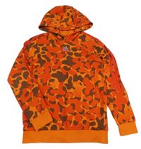 Oranžovo-červeno-tnavohnědá army mikina s kapucí Adidas