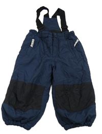 Tmavomodro-černé šusťákové zimní oteplovačky s kšandami C&A