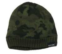 Khaki-černá army pletená funkční čepice REGATTA