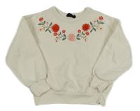 Smetanová mikina s kytičkami MONOPRIX