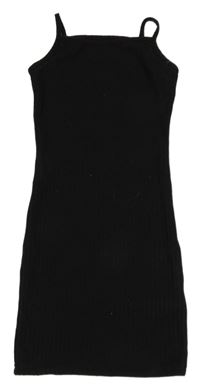 Černé žebrované šaty SHEIN