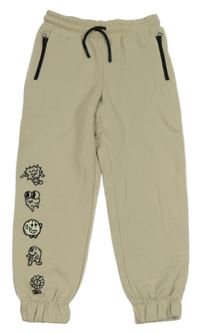 Béžové teplé tepláky s obrázky M&S