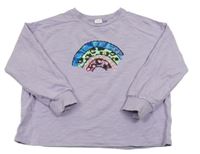 Světlefialová melírovaná mikina s duhou s flitry Next