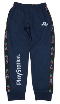 Tmavomodré tepláky s logem - PlayStation a pruhem 