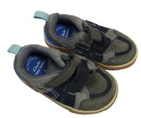 Tmavošedo/tmavomodré semišové boty Clarks vel. 20,5