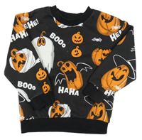 Černá teplá mikina s dýněmi a duchy H&M