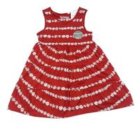 Červené bavlněné květované šaty Nutmeg