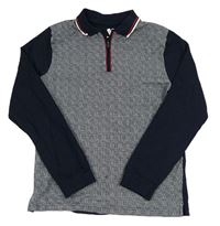 Tmavomodro-bílé kostkované polo triko V by Very