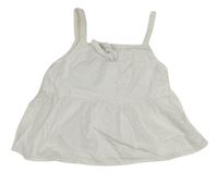 Bílý puntíkatý crop top s mašlí Next