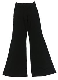 Černé žebrované úpletové flare legíny H&M
