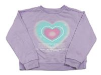 Levandulová mikina se srdíčky zn. Primark